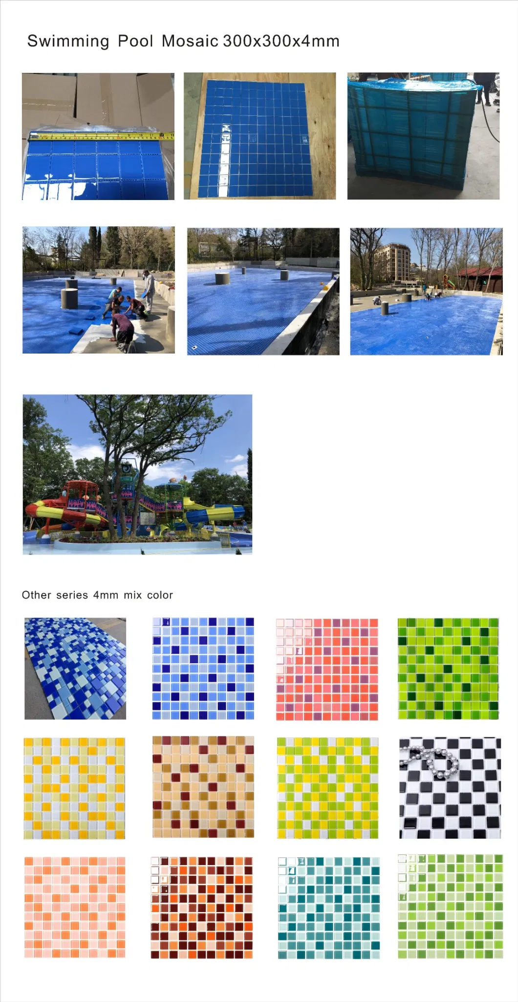 Blue Swimming Pool Factory Make Mosaic Tile