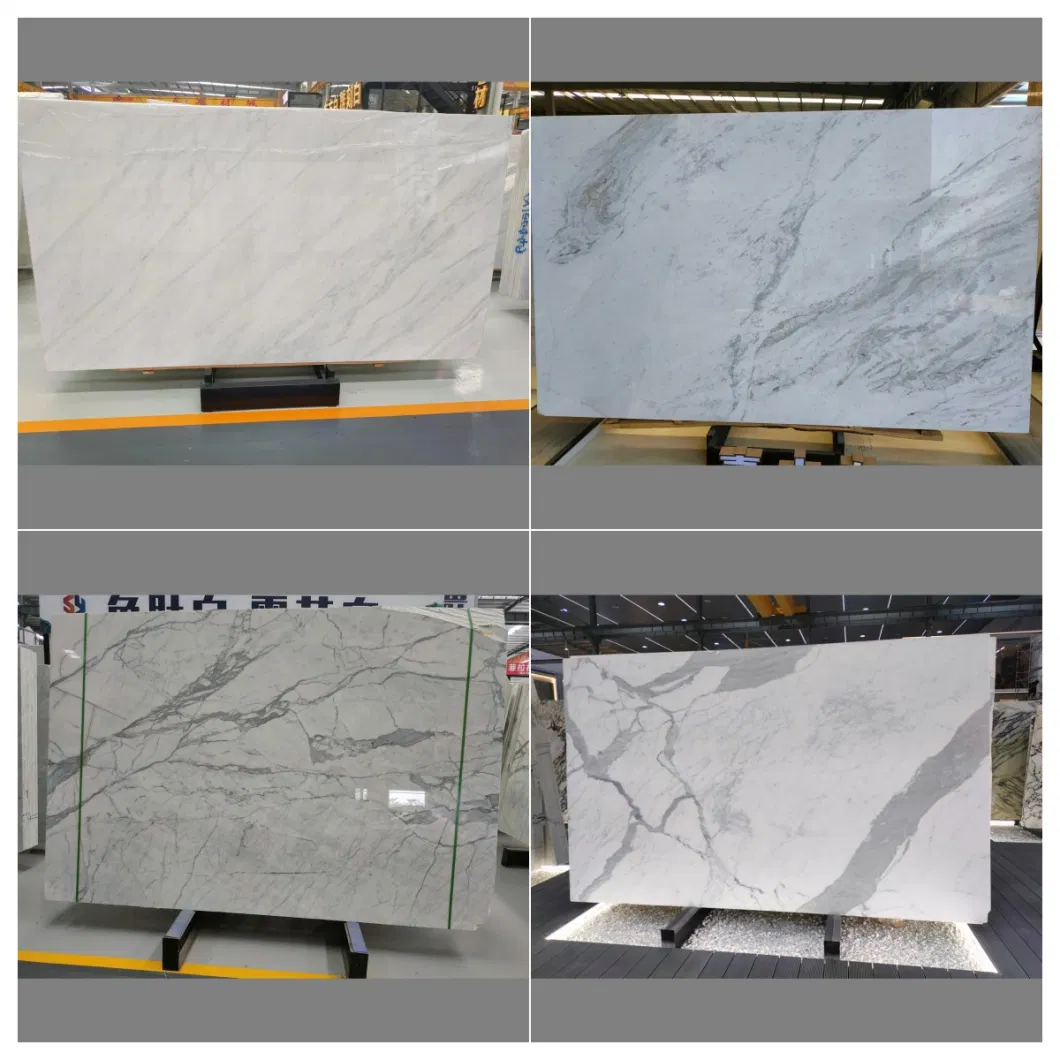 Luxury Quartzite Marble Slabs Super White Calacatta Grey Marble Stone